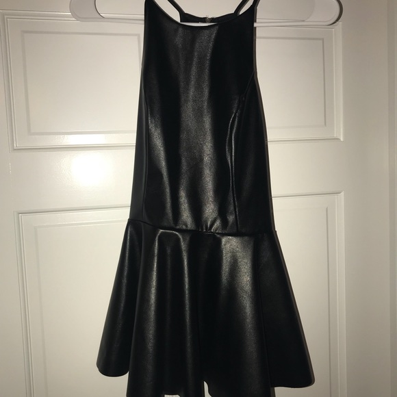 Black leather peplum top! - Picture 2 of 4